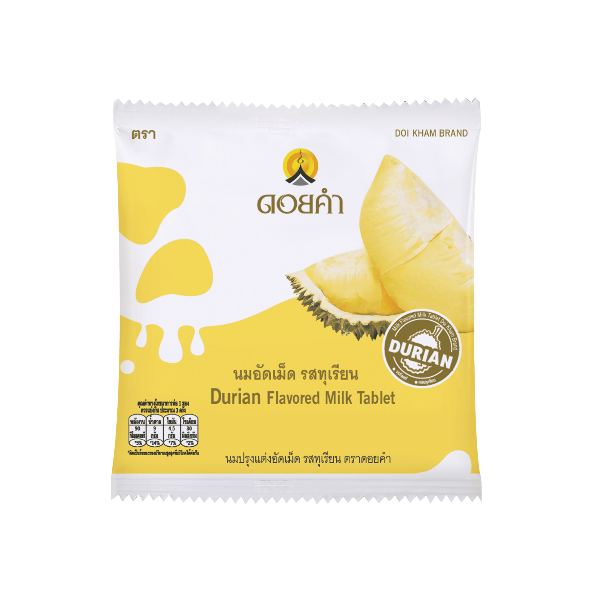 นมปรุงแต่งอัดเม็ด รสทุเรียน (Durian Flavored Milk Tablet)