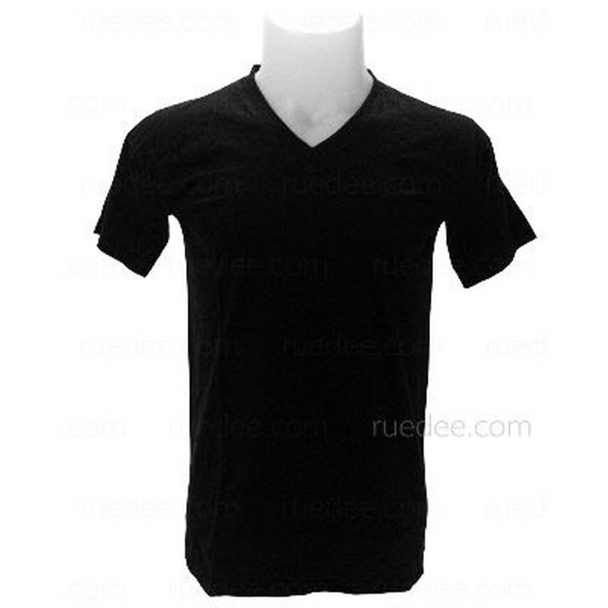 เสื้อยืดคอวีสีพื้นแขนสั้น