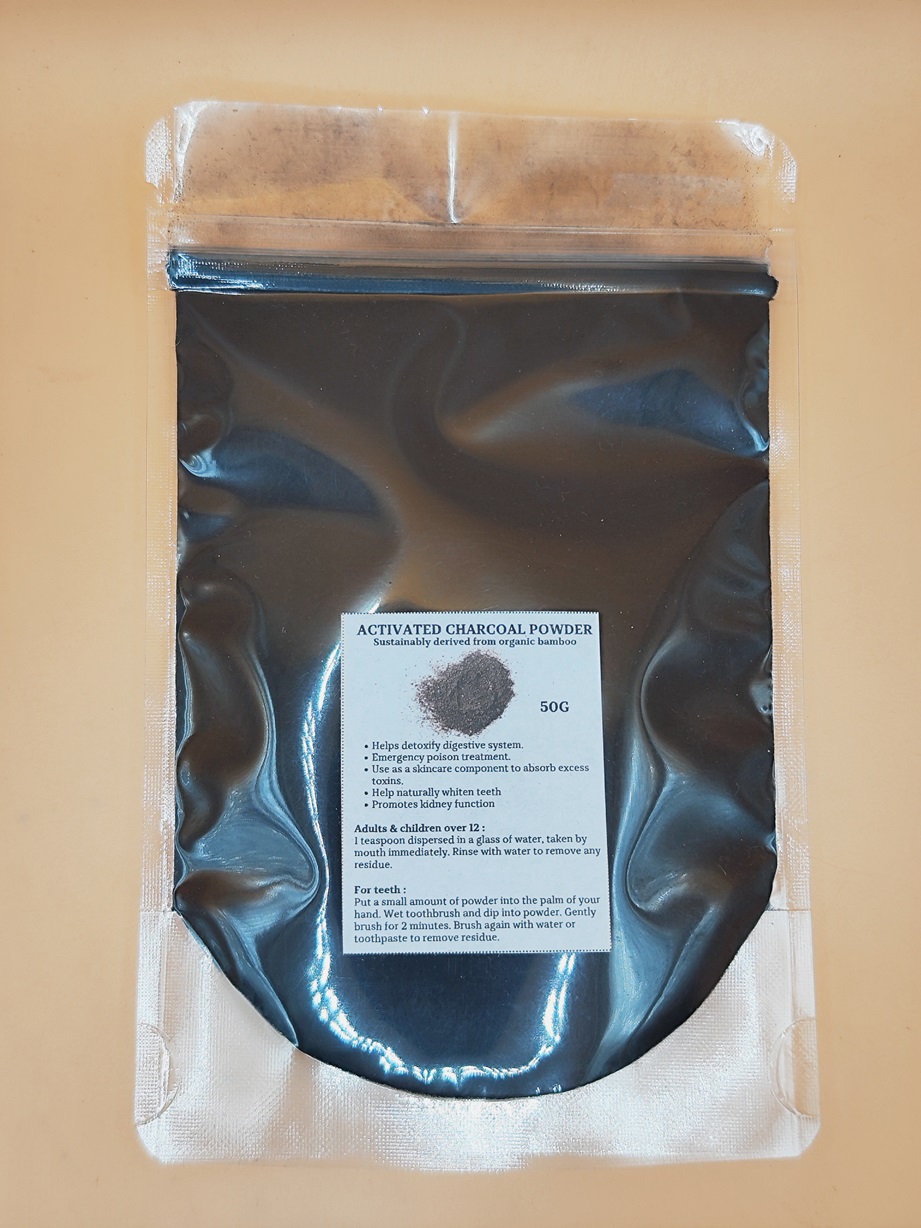 ผงถ่านกัมมันต์ (Activated Charcoal Powder) 50g