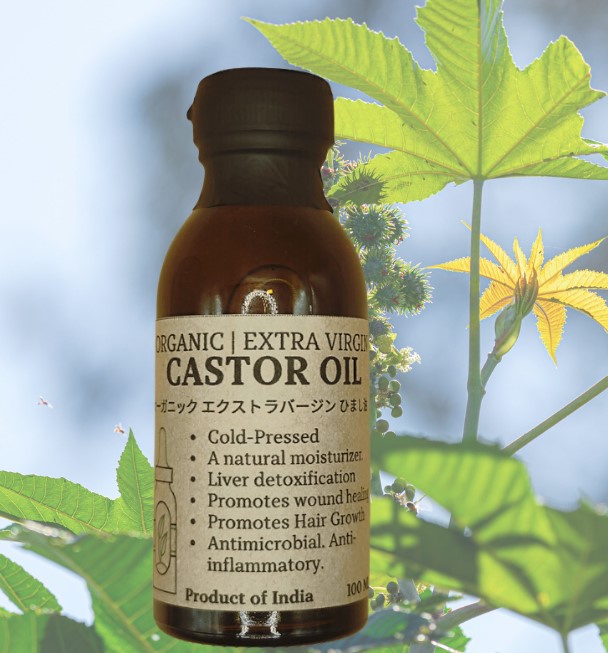 น้ำมันละหุ่ง ออร์แกนิก สกัดเย็นบริสุทธิ์พิเศษ (Castor Oil) 100ml