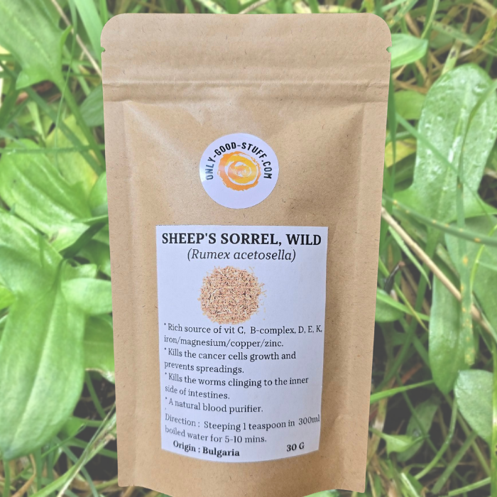 ชาชีปส์ซอร์เรล ชนิดป่า (Sheep's Sorrel, Rumex acetosella) 30g
