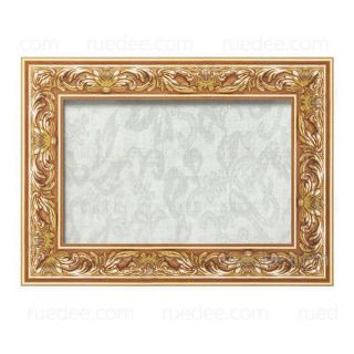 กรอบรูปไม้สีทองนูนลายปีก 1 นิ้ว