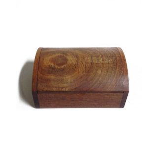 Wooden Log Box with Leaves Carved