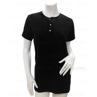 Henley-Neck Short Sleeves T-Shirt for Women