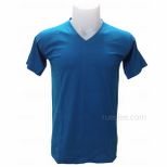 V-neck Short Sleeves T-Shirt (Blue)