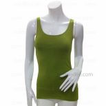 Bright Spaghetti Stretch Tank (Olive-green)